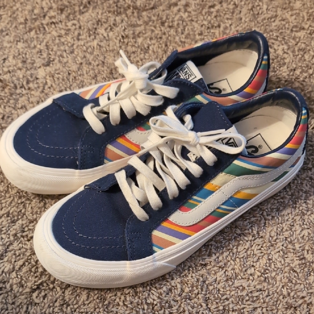 Colorful Striped Sneakers with White Laces